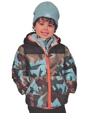 Snozu Boys Toddler Size 4T Blue Winter Jacket with Hat NWT